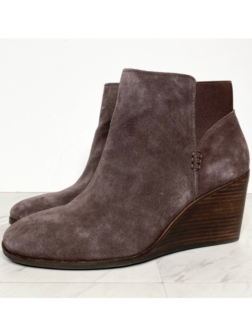 New! Lucky Brand Zorlina Brown Wedge Heel Bootie 10M